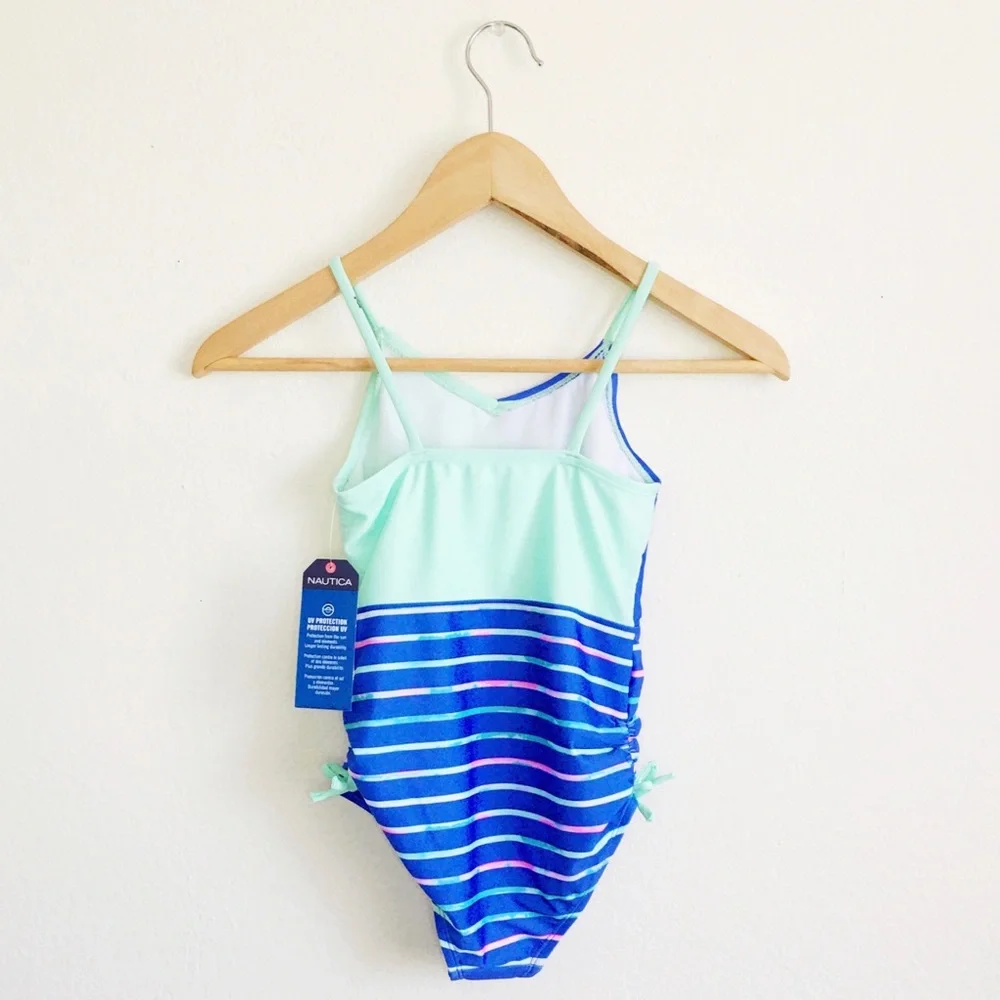 Nautica, Blue-Mint Stripped Swimsuit, size S (7)